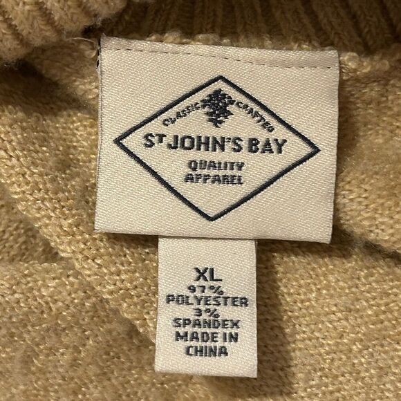 St. John's Bay Women's XL Turtle Neck Sweater Beige Black Gray - Picture 3 of 5